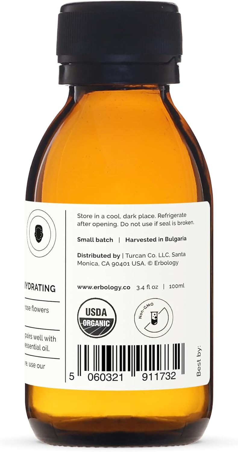 Erbology Organic Rose Water 3.4 fl oz - Distilled from Damask Rose - Premium Food Grade Hydrolate of Rose - Soothes, Hydrates and Calms - Non-GMO - Recyclable Glass Bottle - Image 8