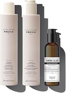 Sponsored Ad - Previa Smoothing Taming Anti-frizz Treatment Kit - Shampoo & Conditioner 8.45 oz each and Taming Gloss Flui...