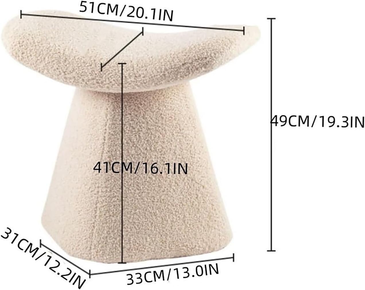 プラッシュフットスツール、クリエイティブな化粧台スツールチェア、靴交換ベンチ、玄関ベンチオットマンメイクアップ、部屋、玄関、寝室、オ