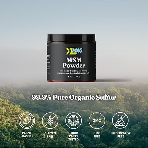 Miniatura 6 de MSM Powder - Cristales de azufre 100% orgánicos para apoyo articular, recuperación muscular, salud de la piel, crecimiento de uñas y cabello,