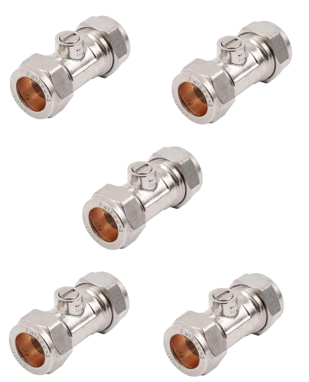 22.5 Team Controls Chrome Tc Isolation Valve Isolating Valve 15Mm Compression Wras Approved Pack Of 5
