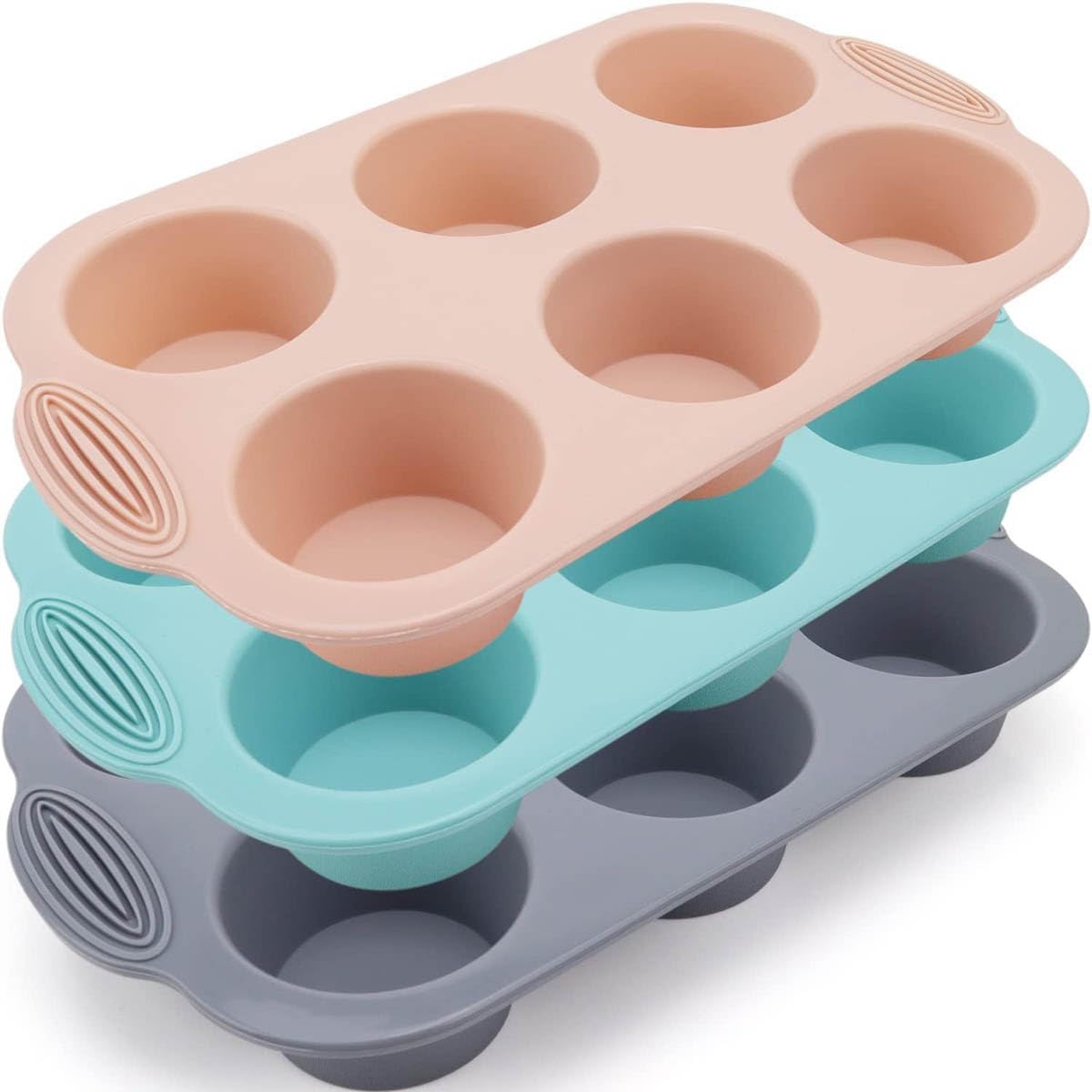 lot de 3 moules à muffins en silicone