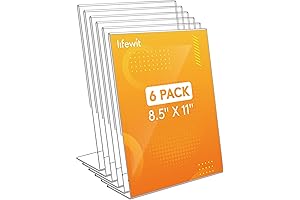 Lifewit 8x11 Acrylic Sign Holder - 6 Pack Crystal Clear 8.5x11 inch...