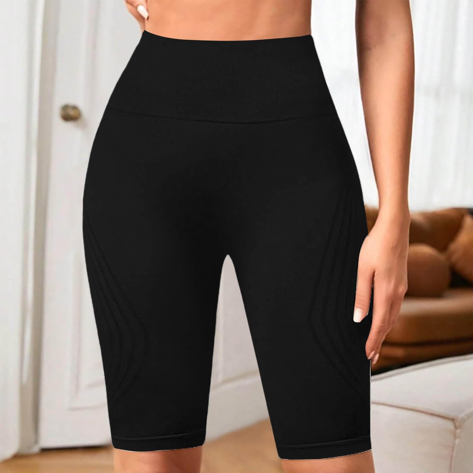 Solenao Women's 3D Anti-Cellulite Leggings Short Summer Leggings, Fittabella Push Up Sculpture Compression Lipedema Graduated Control Anti High Waist Seamless Fitness Yoga Tights - 2
