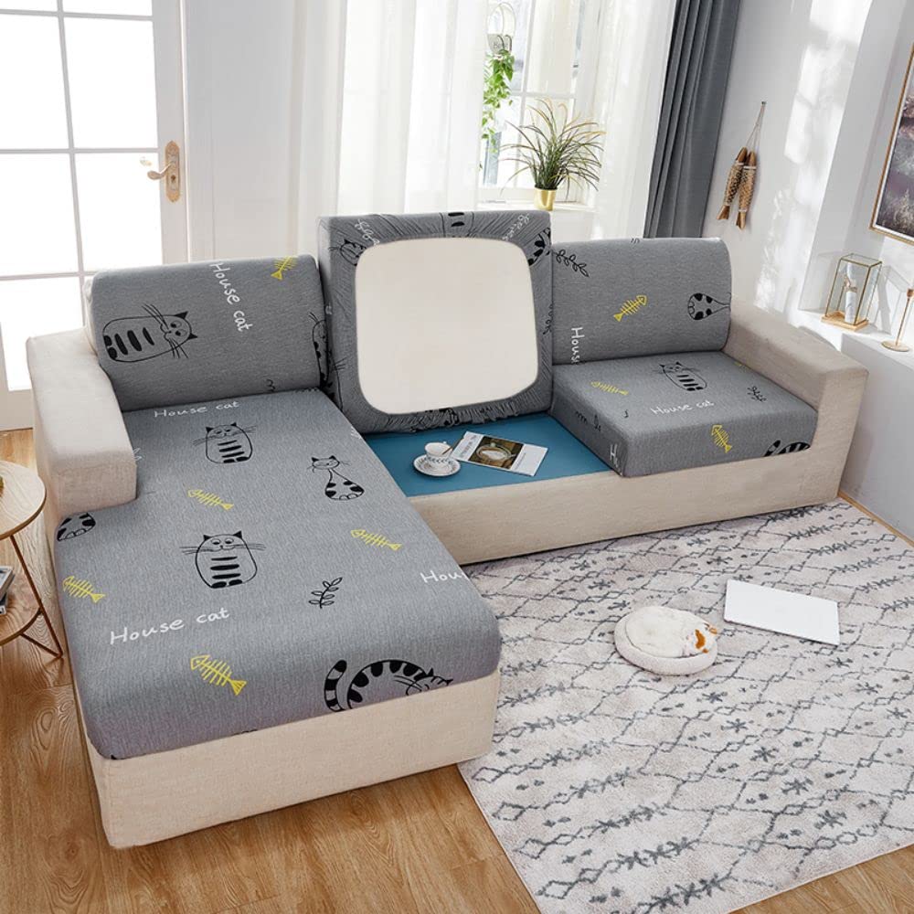 BOLUXIU Sofa Seat Cover - Sofa Seat Cushion Cover, Non-Slip, Elastic, Polyester, Spandex, Cartoon, Style13, Machine Wash, Water Resistant, Indoor/Outdoor, Pet-Friendly, Stain-Resistant