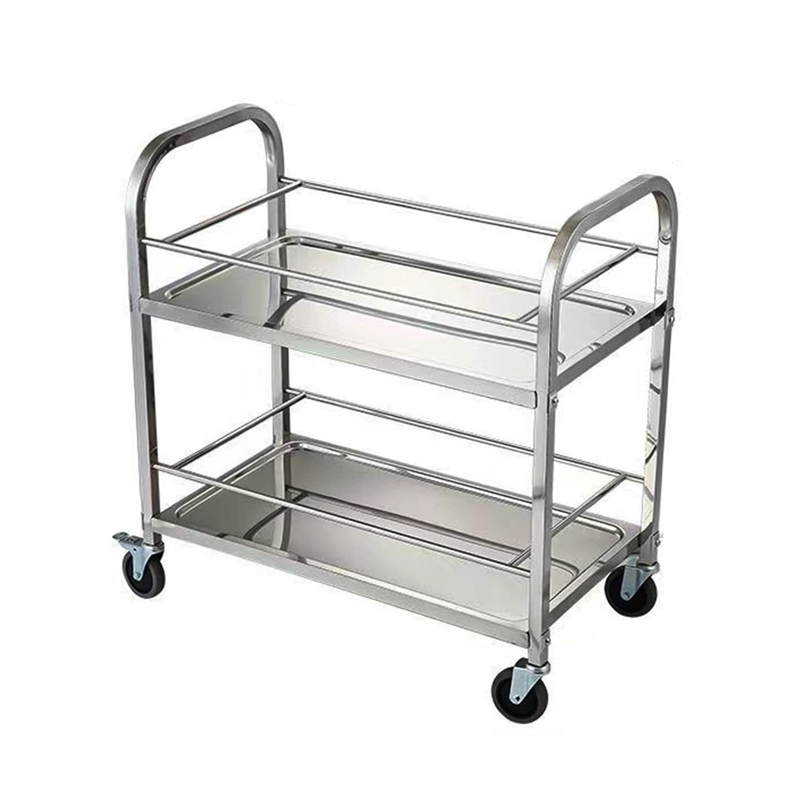 LJYKBFL Heavy Duty Stainless Steel Utility Cart with Wheels Ideal for Commercial Kitchen & Home UseVersatile Multi-Purpose Storage Solution