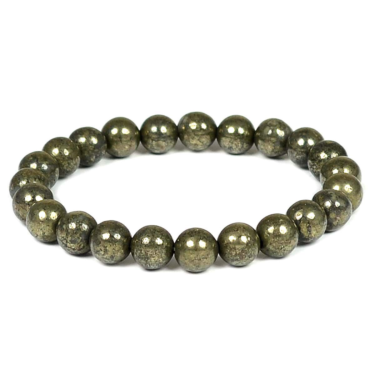 Crystu Pyrite Bracelet 8 mm Stone Bracelet for Reiki Healing and Crystal Healing Stones (Color : Golden) For Unisex Adult (B07CRL38XN) Amazon Price History, Amazon Price Tracker