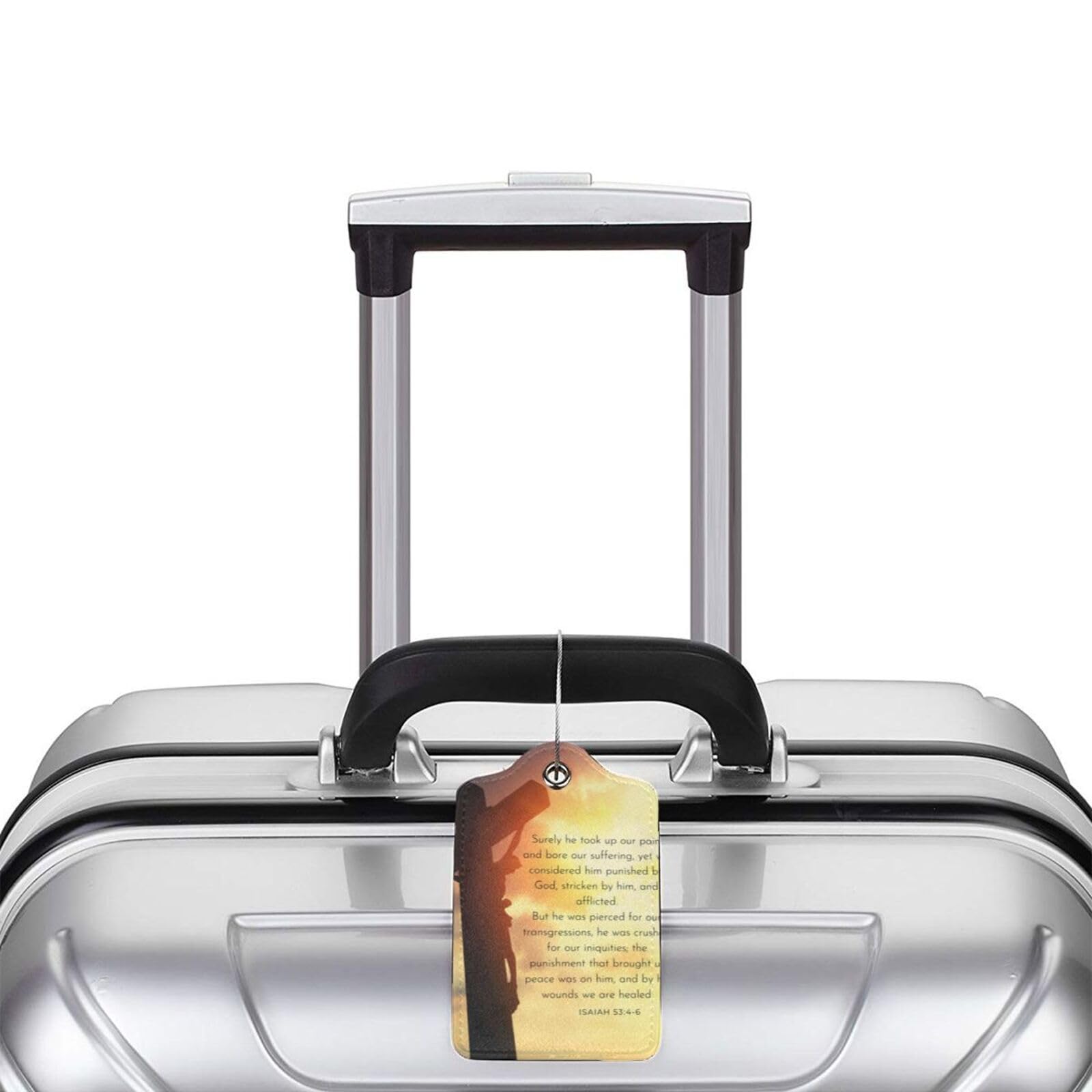 Jeremiah 33:6 Gepäckanhänger für Koffer, PU-Leder, Sichtschutz, Taschenanhänger, Reiseutensilien, Muster 2, 4 Pack