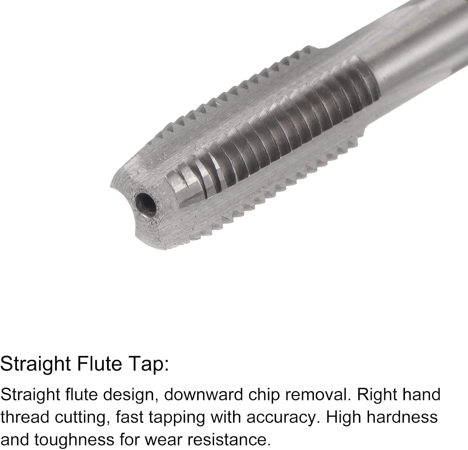 uxcell M9 x 1.25 Straight Flute Thread Tap and 7.8mm Twist Drill Bit Set, Metric M35 Cobalt High Speed Steel Machine Threading Tap Drilling Tool for Stainless Steel