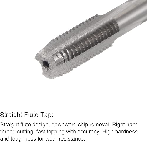 Miniatura 3 de uxcell M9 x 1.25 rosca recta flauta y 0.307 in Twist Drill Broca Set, métrico M35 cobalto alta velocidad máquina roscado herramienta de perforación