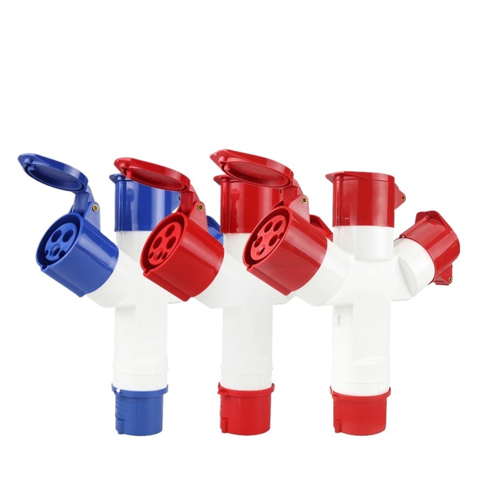 1 x Multifunktions-Industrie-Steckdose, 3P, 4P, 5P, 16A, 32A, 1 in 2/3 Ausgangsbuchse, wasserdicht, IP44/IP67