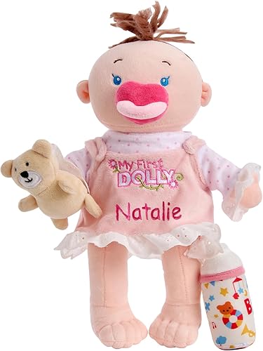 Muñeca personalizada con tu nombre Juguete de peluche personalizado para niños, regalo de bautismo con nombre del niño bonita muñeca de felpa suave