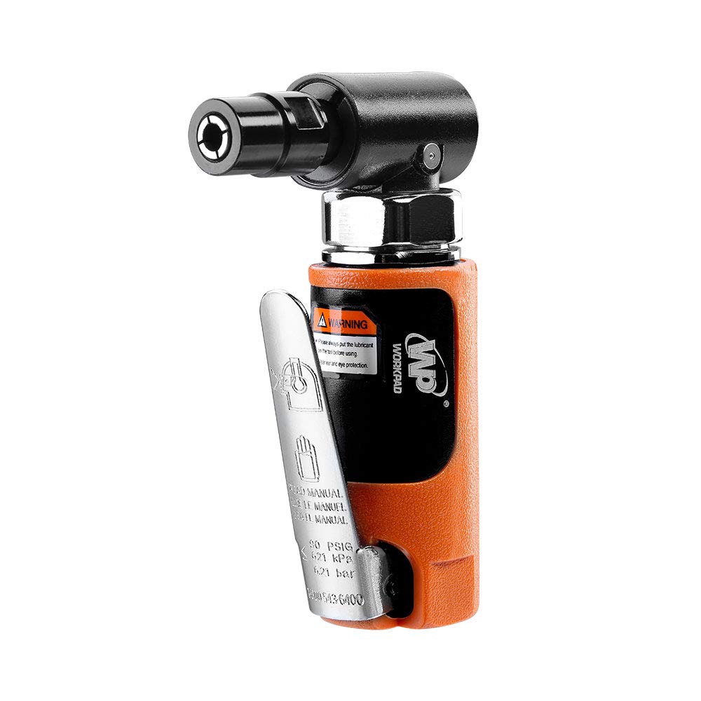 WORKPAD 1/4" Mini Right Angle Head Air Die Grinder Free Speed: 20,000RPM, Orange - Image 2