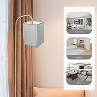 Vista 8 de Didiseaon 2 piezas de cubierta de lámpara de lino moderna, pantalla gris desmontable para mesita de noche de pared y lámparas de pie, fácil