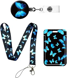 ECSiNG Lot De 2 Lanières Strass Bling – Collier Porte-Cartes Avec Porte-Badge Pailleté, Idéal Étudiants, Bureau, Événements
