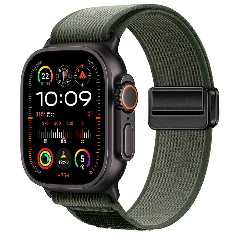 Image of Compatible with Apple Watch Ultra 3 /2 /1 Band 49mm Magnetic Nylon Strap for Series 11 /10 /9 /8 /7 /6 /5 /4 /SE Trail Loop Band 46mm 45mm 44mm 42mm 41mm 40mm