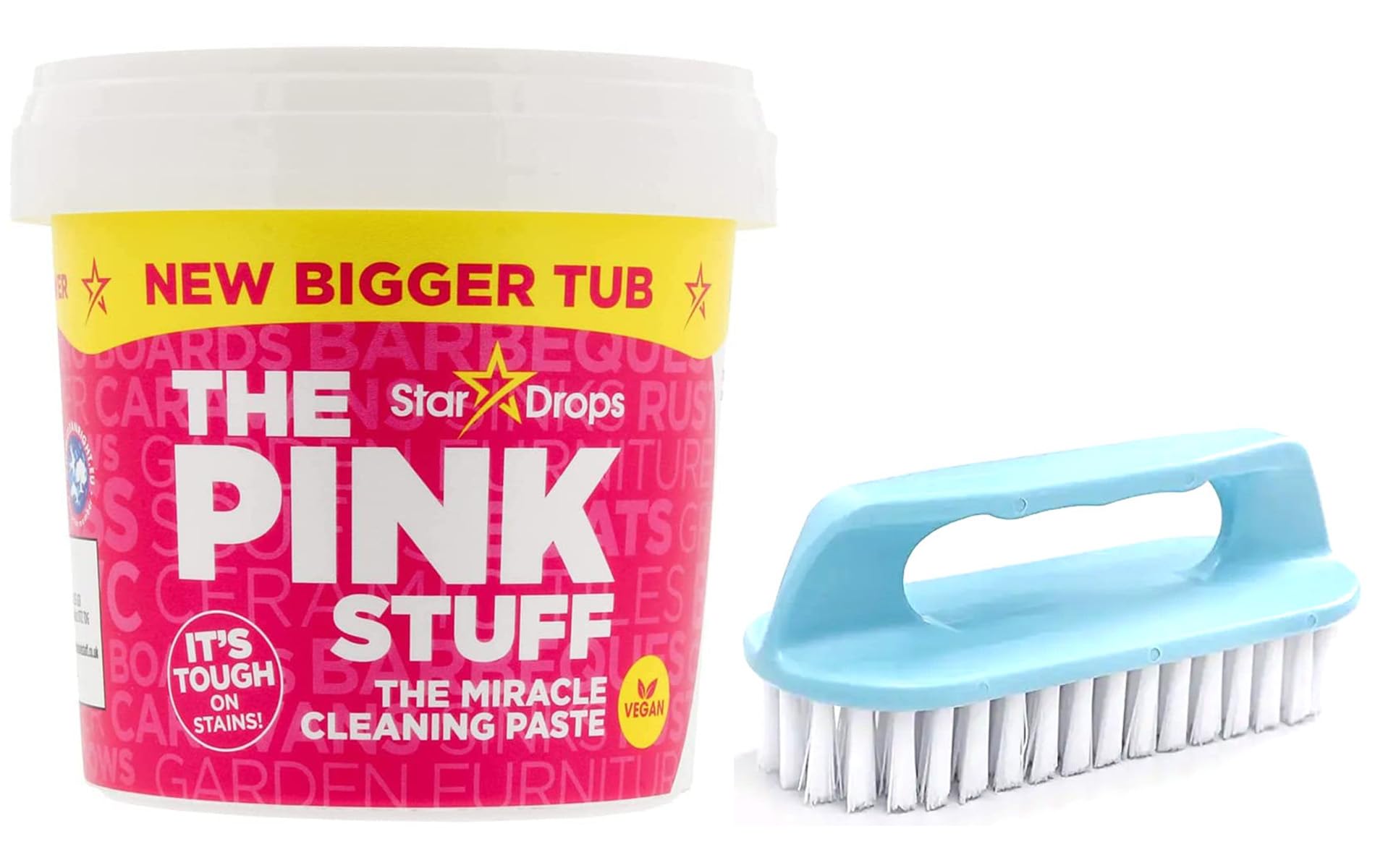 The Pink Miracle Multipurpose Cleaning Paste with Scrubbing Brush- New Bigger Tub 850 G -Non-Toxic Household Cleaner