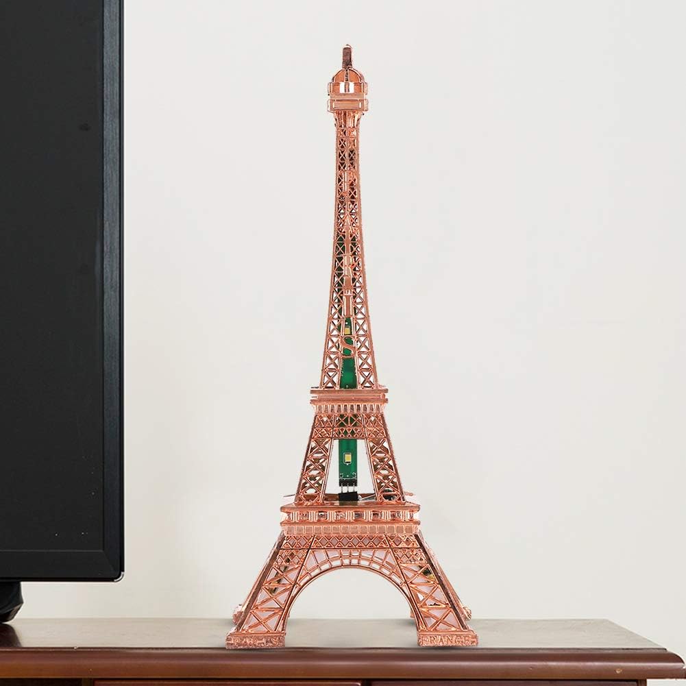 LIZEALUCKY Eiffel Tower Statue, 10.2 Inch Eiffel Tower Model, 3D Night Light Table Desk Decorative Tower, Luminous Beautiful Home Metal Model Craft Gift Ornament