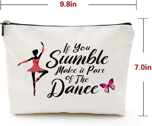 Miniatura 6 de Bolsa de cosméticos con cita inspiradora, regalo inspirador para mujeres afroamericanas y niñas, If You Stumble Make it Part of the Dance Makeup