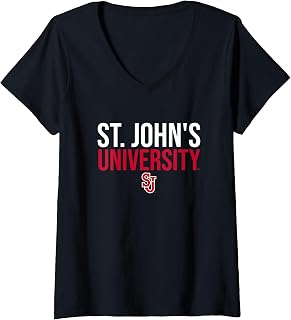 Womens St. John's University Red Storm Stacked V-Neck T-Shirt