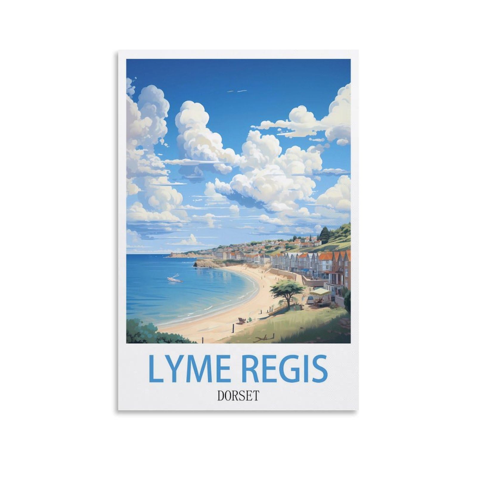 Ezmlfa A002 Paint By Numbers For Adults Lyme Regis Dorset Craft Art Painting Diy Kit Rolled Canvas Without Frame 40X50cm