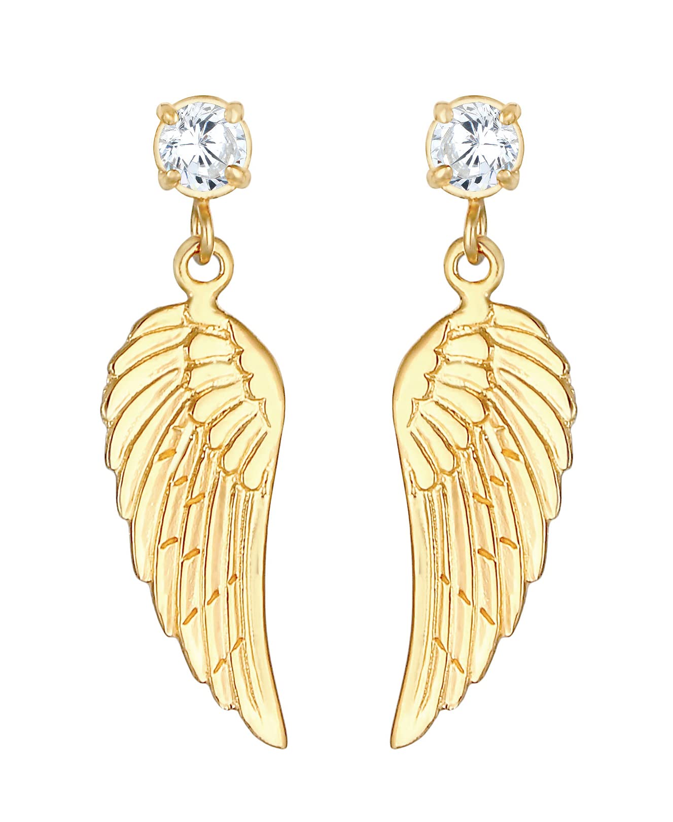 Nenalina Ohrringe Silber 925 Damen Ohrhänger mit Flügel und Zirkonia
