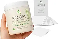 Cera Depilatória Vegana Strass Kit 750g e 100 Lenços Viscose para Depilação Corporal