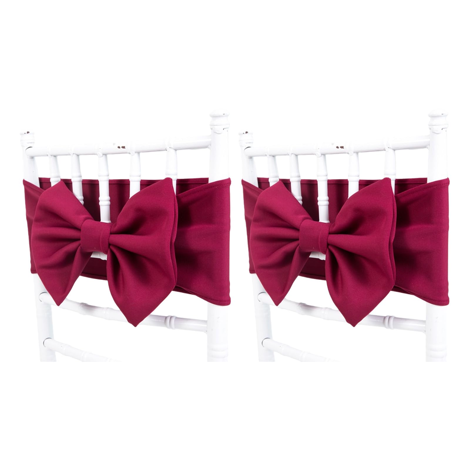 Nucelit 2Pcs Stretchable Chair Sashes Bowknot with Elastic Band for Wedding Banquets Engagement Anniversary Celebration Decors Weddings and Parties Event for Enhancing Venues Elegances