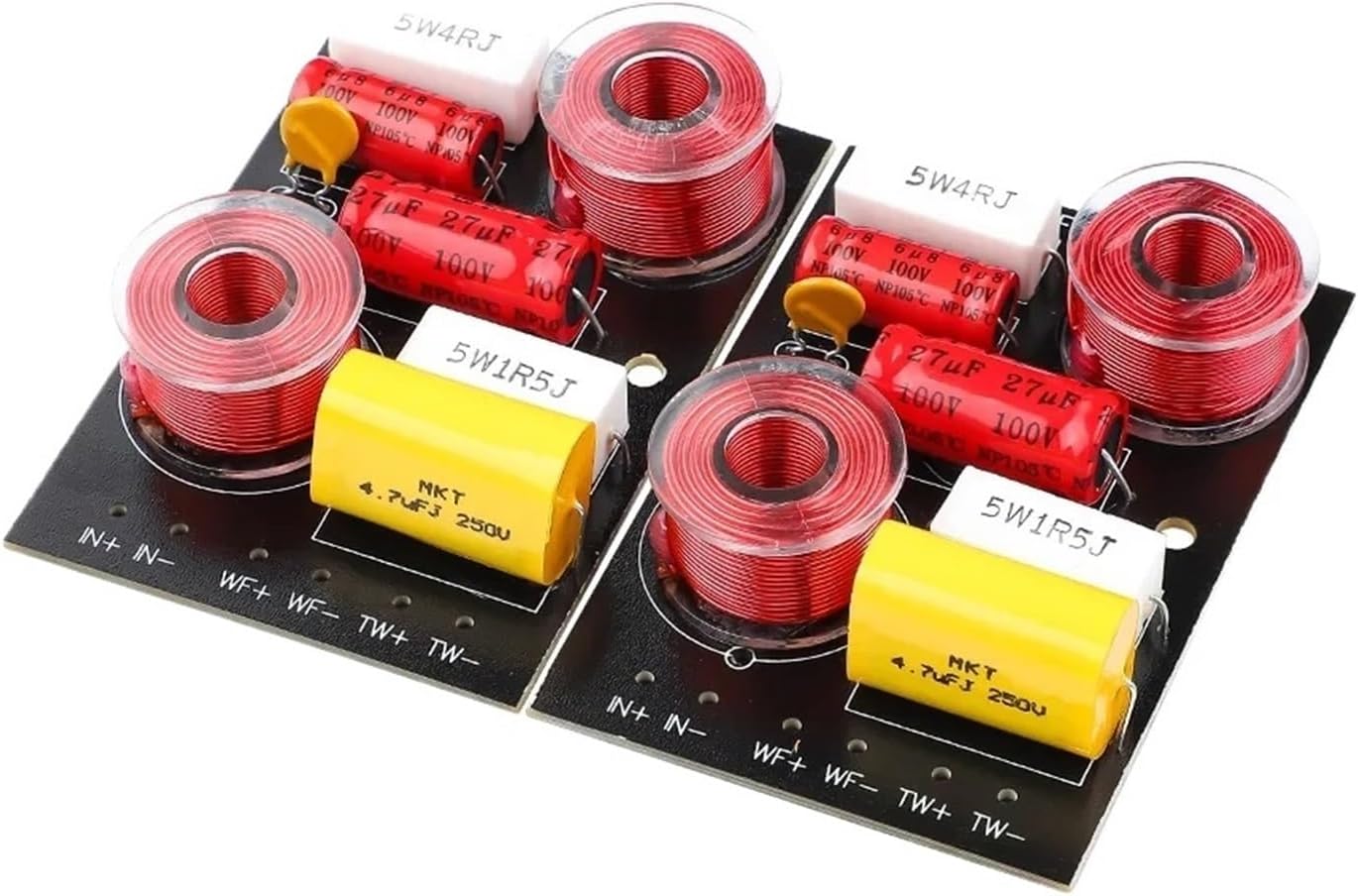 2Pc 200W 2 Way Crossover Audio Speaker Tweeter Bass Frequency Divider for 4-6.5 Inch 4 Ohm Speaker Filter DIY Home Audio