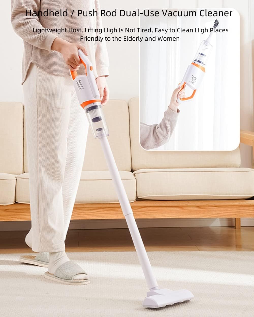 Cordless Stick Vacuum Cleaner, 9000Pa Suction Handheld Vacuum Upright Wet Dry Vacuum Cleaner with HEPA Filter, 30 Mins Runtime, Rechargeable Stick Vacuum for Hardwood Floor Pet Hair Home Cars