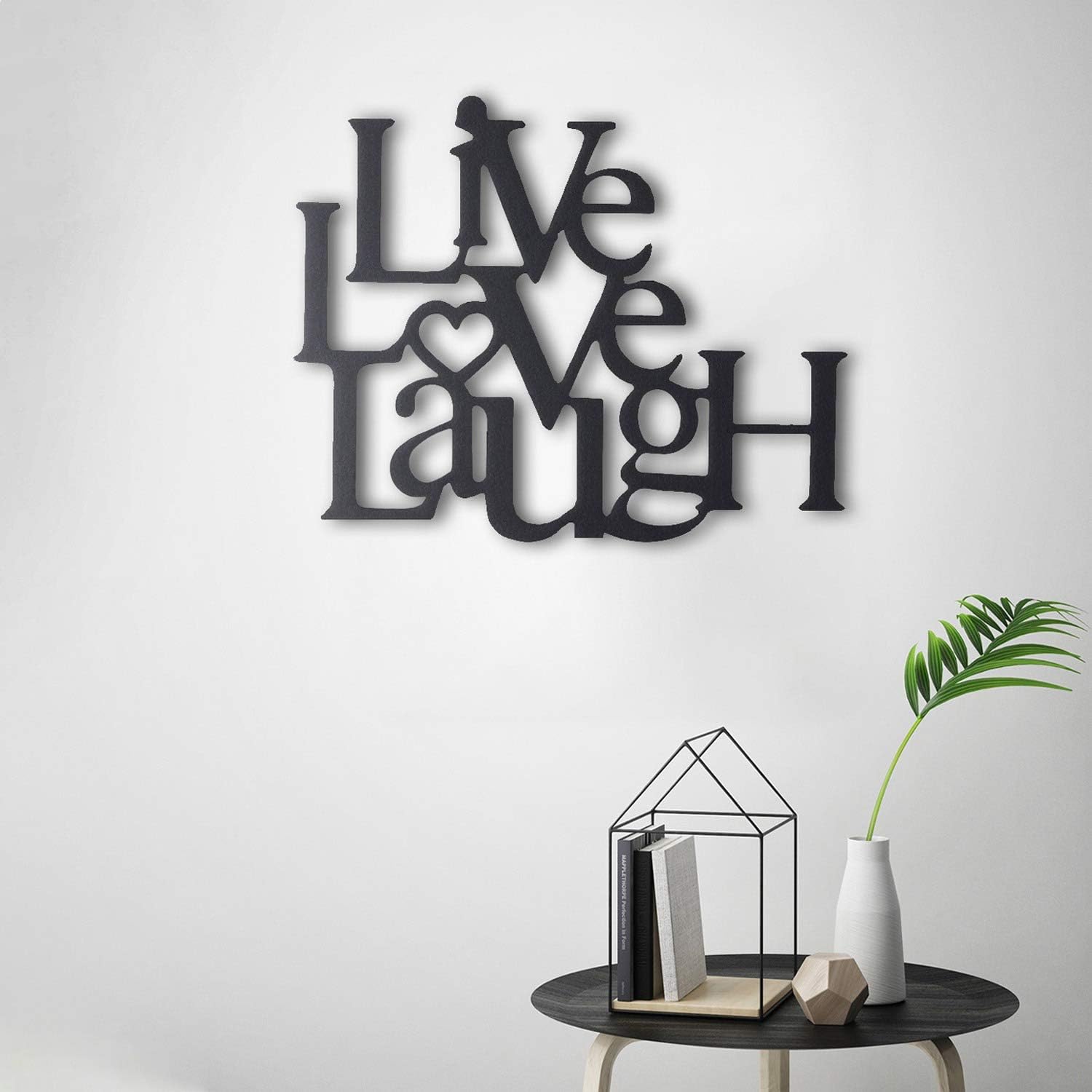 TubibuLive Laugh Love metal wall art Metal Wall Word Sculpture, Wall Decor Wall Art (15.75" x 19.25")