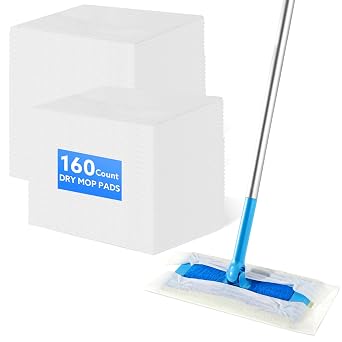 160 Count Dry Sweeping Cloths Pads Compatible with Flash Sweeper, Mop Refill Pads for Floor Cleaning, Disposable Duster Refills Mop