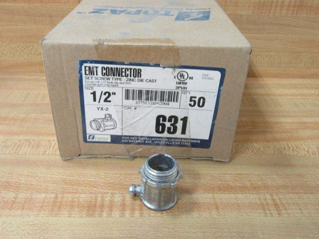 Topaz 631 1/2" EMT Set Screw Connector (Pack of 50)