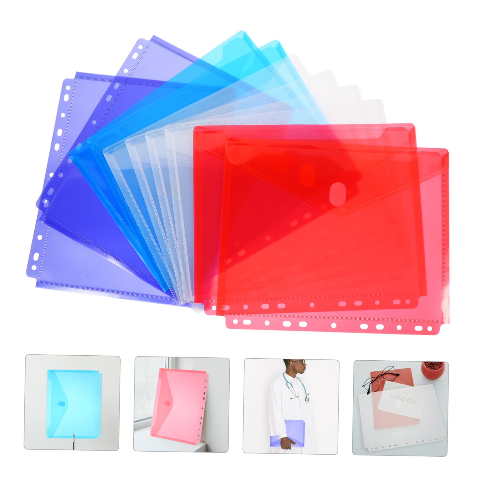 Carpetas Folder Plastico Con Botón Documentos Broche, 12 Pcs | Meses Sin Intereses