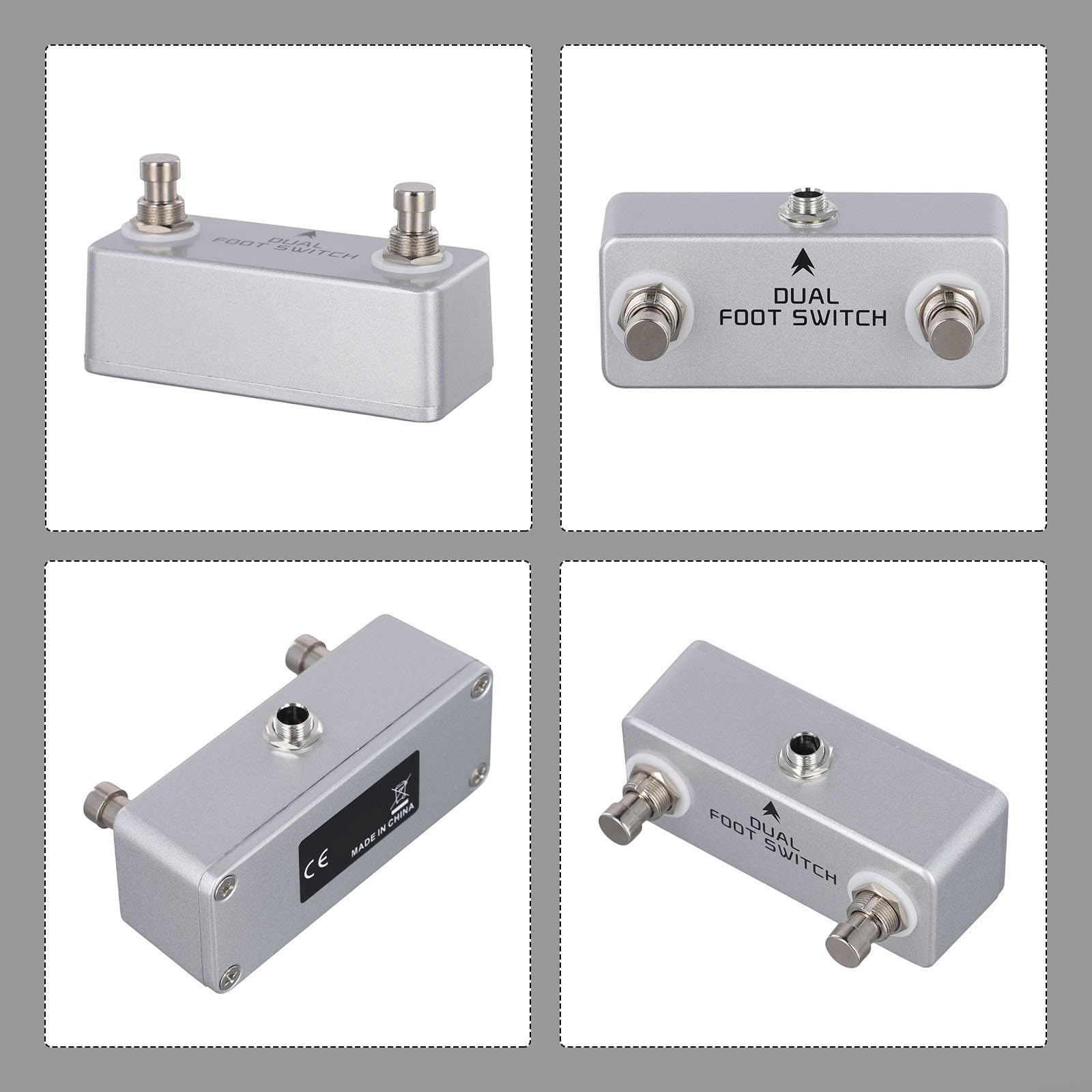 Doppio interruttore a pedale a scatto per amplificatori per chitarra ed effetti a pedale True Bypass Metal Switch per controllo delle prestazioni del palco