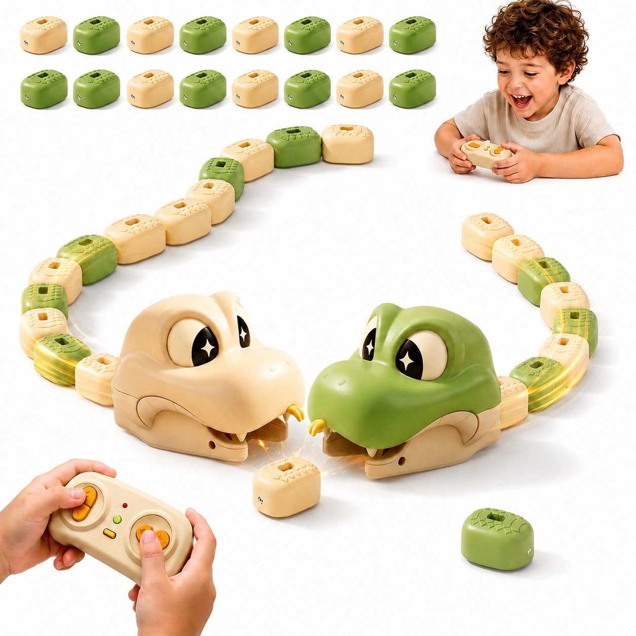 AYAAFA 2 Players Remote Control Hungry Magnetic Snake Game Toy For Kids.Interactive Family Game, Christmas, Birthday & Party Gift.