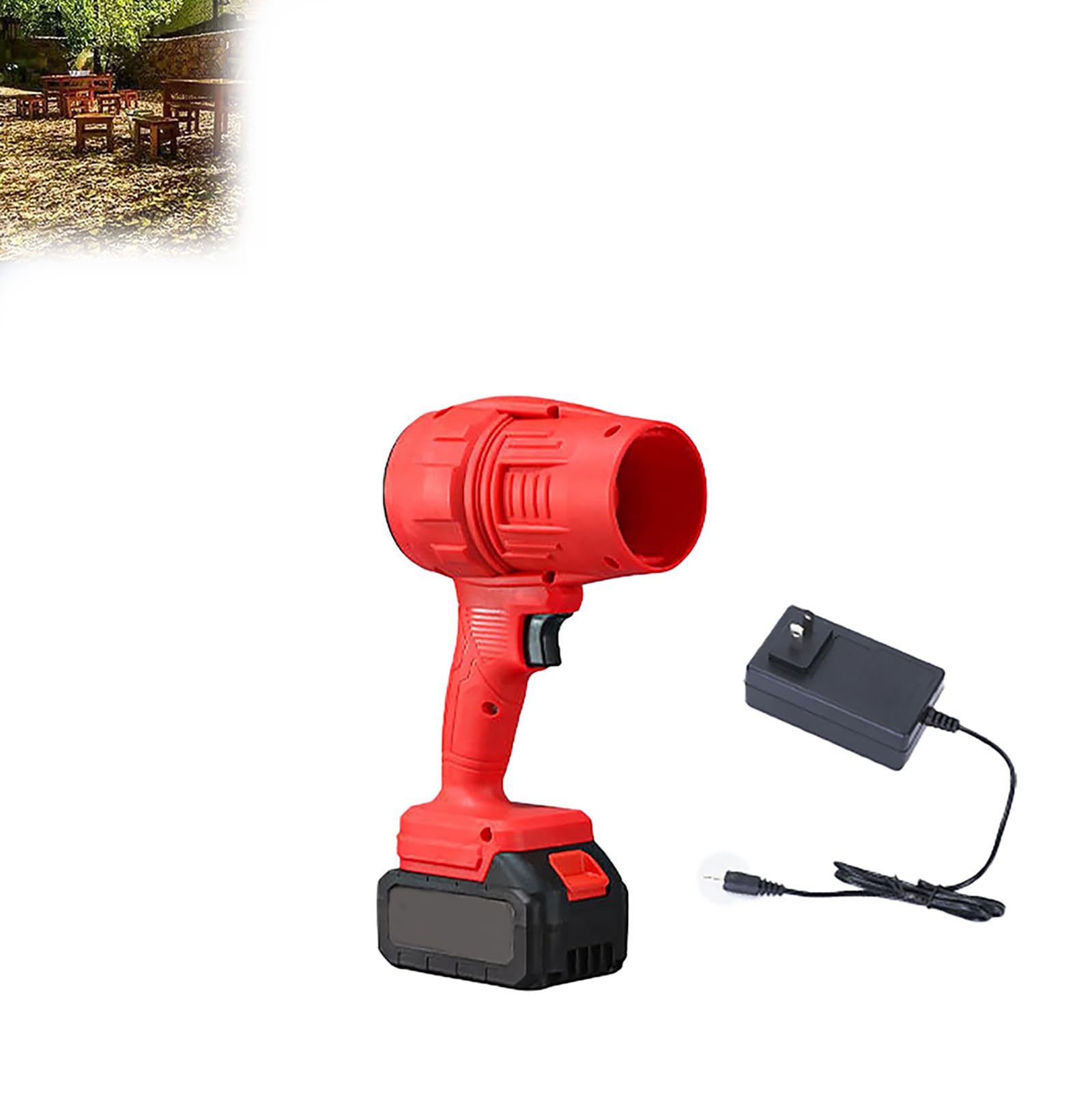 Soffiatore leggero per foglie, asciugatore ad aria calda, soffiatore per foglie a batteria, soffiatore robusto per la pulizia di terrazze e patio (Rosso)
