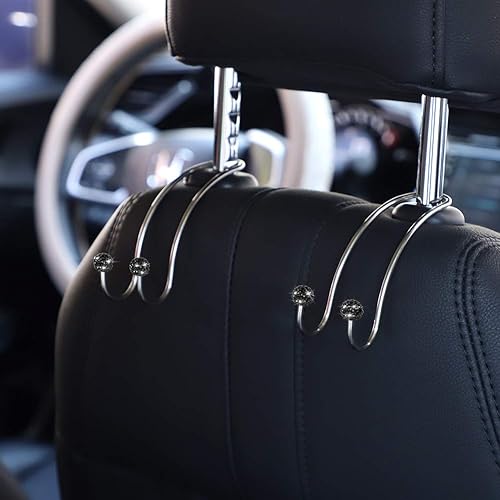 Miniatura 3 de SAVORI Ganchos para auto, ganchos para reposacabezas de asiento, ganchos para asiento trasero resistentes y duraderos, almacenamiento universal para