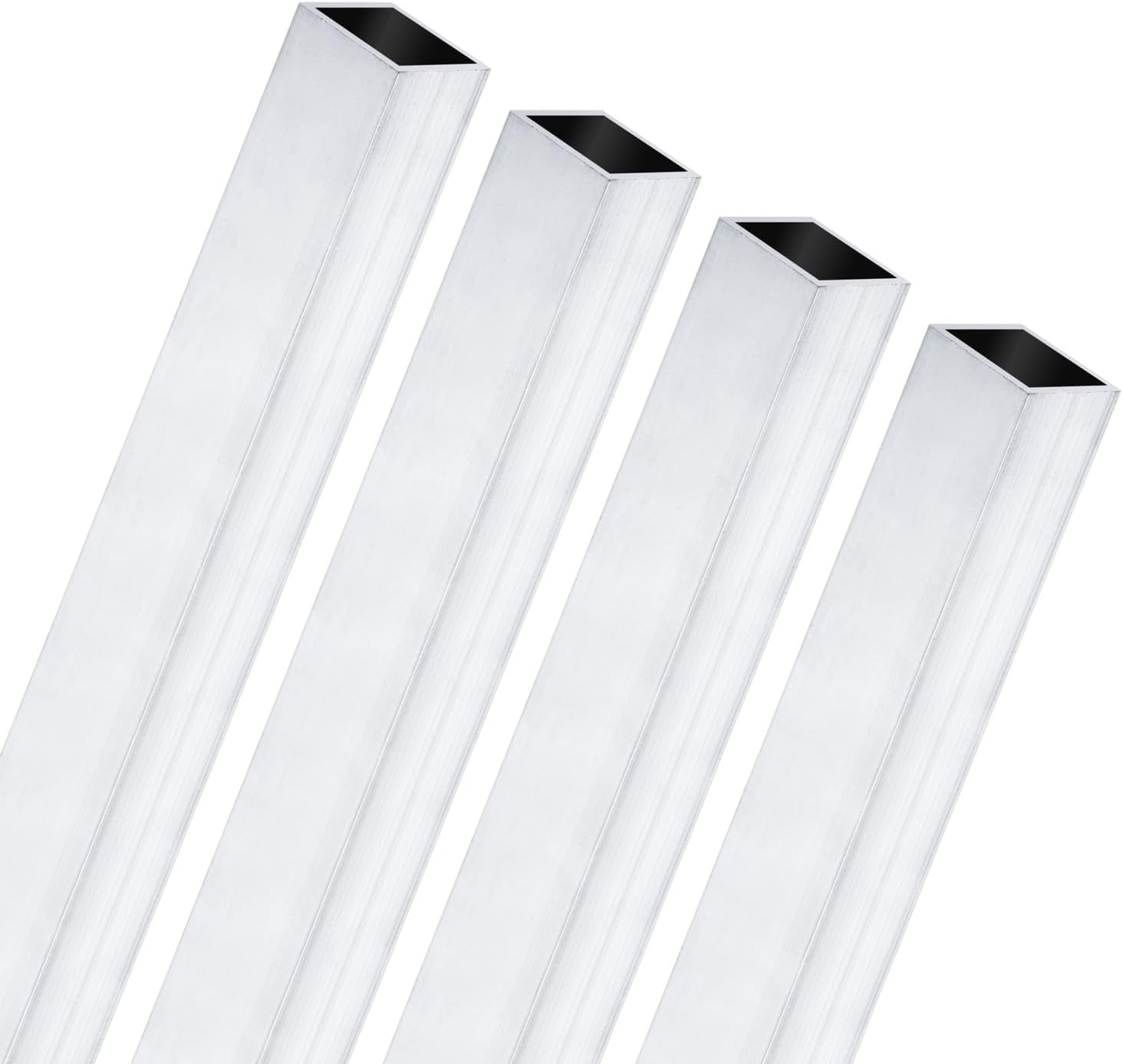 M METERXITY 4-Pack 200mm 6063 Aluminum Square Tube, 8x8mm Outer Width 1mm Wall Thick Seamless Aluminum Tubing for Frame Construction/Machining/DIY Crafting, Metal Straight Pipe