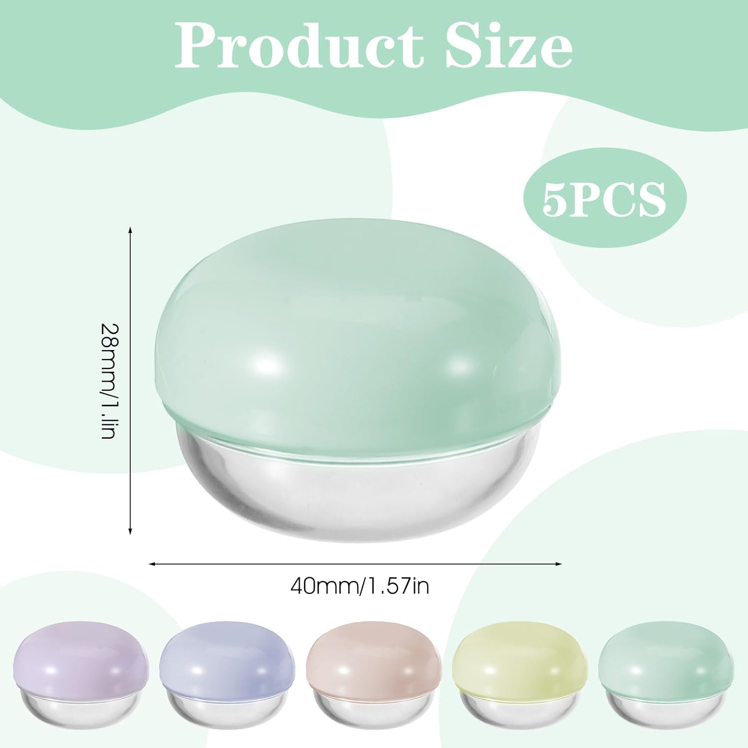 Thinp 5Pcs 10ml Leakproof Mini Travel Jars for Creams, with Lids & Spatulas
