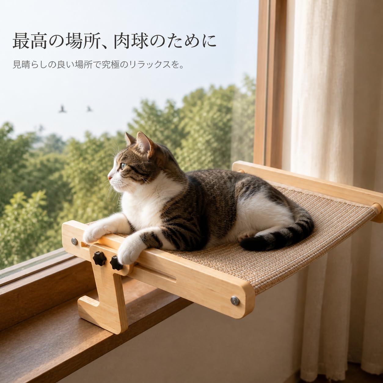 Amaca per Gatti, Cuccia Sospesa in Legno, style to 3 | Componenti in plastica, Cuccia sospesa gatti, Spazio per graffiare, Per gatti domestici