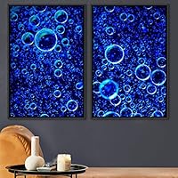 2 Piece Framed Canvas Wall Art Bubbling Up Canvas Prints Home Artwork Decoration for Living Room,Bedroom - 16
