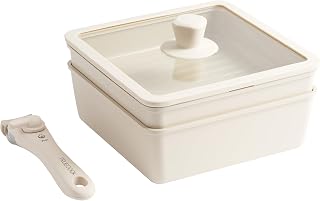 [TRUECOOK OFFICIAL] Induction Non-Stick Eco Ceramic Beige Square Pan & Pot Set 5pcs