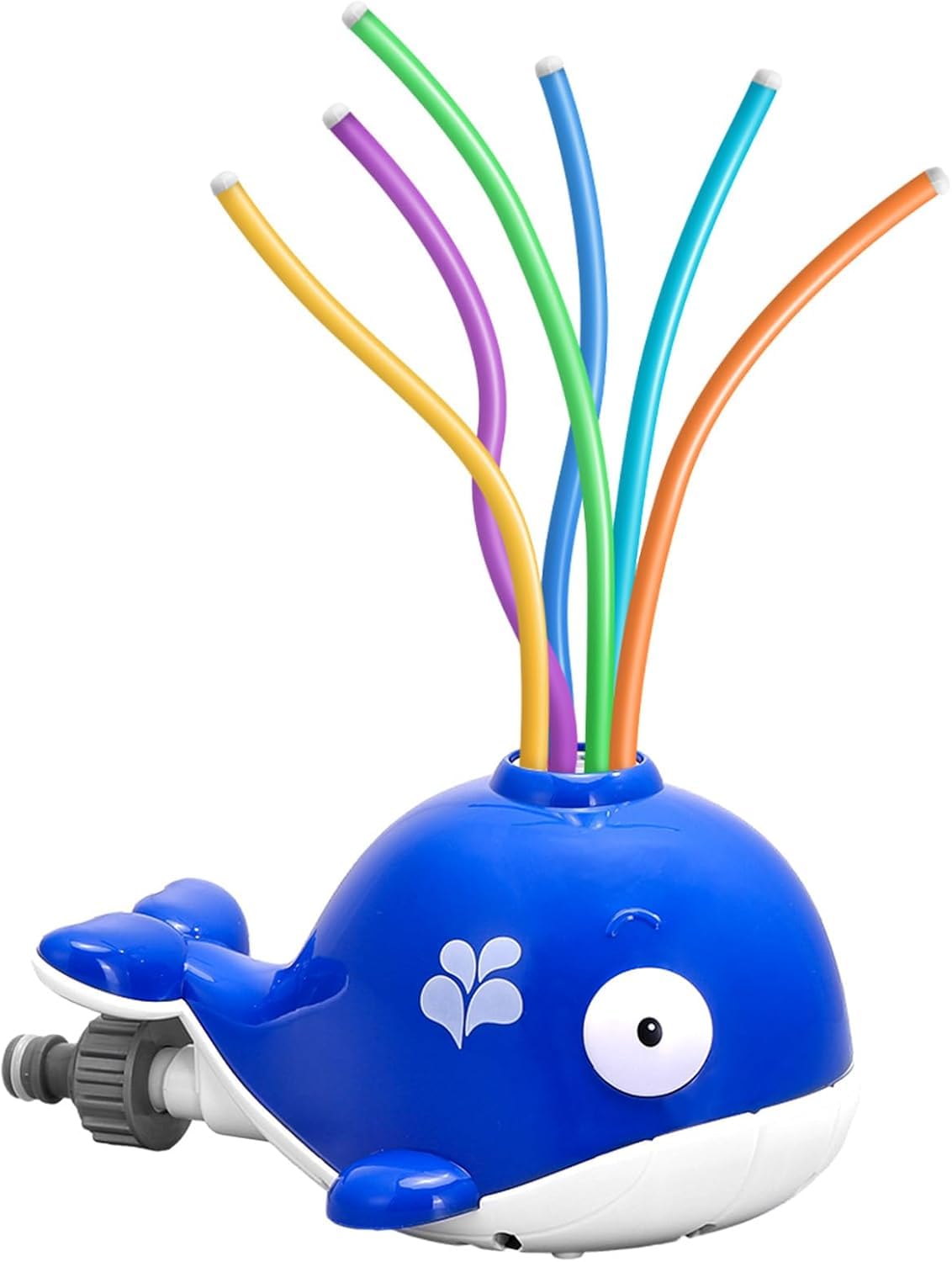 Whale Water Sprinkler Toy for adults, Outdoor Summer Water Toy with 6 Wiggle Tubes, Backyard & Lawn Splash Play, Attaches to Standard Garden Hose