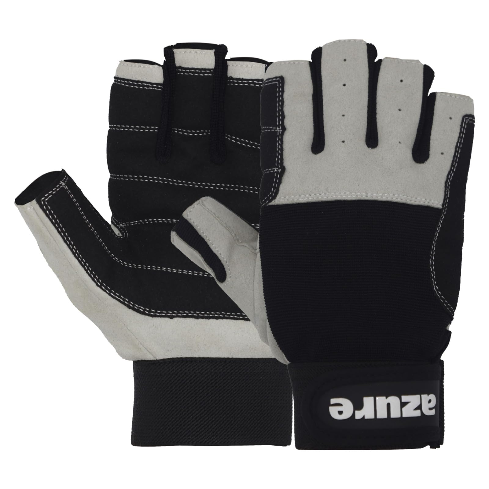 Azure Premium Quality Strong AMARA Black Sailing Enforced Palm Breathable Best Gloves Skiing Riding Running Hiking Fishing Sailing Indoor-Outdoor C/F XSmall-Xlarge (L)