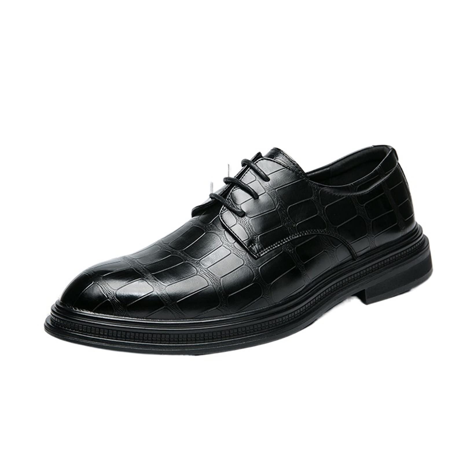 Oiuuytmen Dress Shoes Mens Fish Leather Shoes Patent Leather
