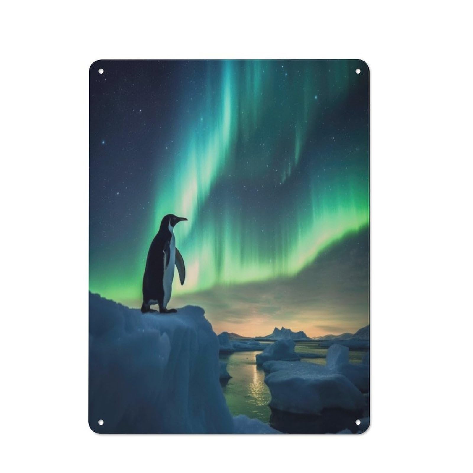 Junmoney Penguin Winter Vintage Tin Sign 40X30cm For Dining Room Or Kitchen, Suited To Dining Room Decor Fans