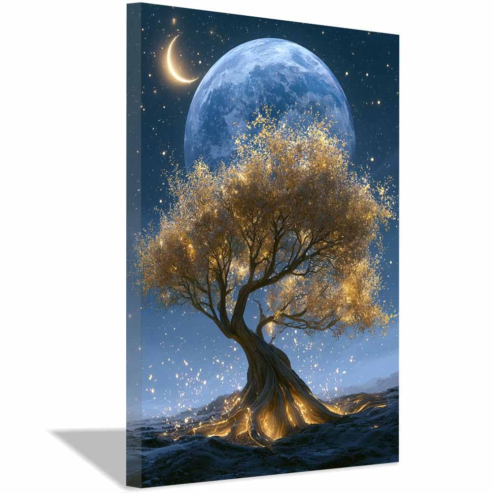 XENIOU Tree Canvas Wall Art Vibrants Rainbow Tree Art art prints, decorative paintings, for Living Room Bedroom Office Home Wall Decor.(Multicolor)-60x90cm Framed