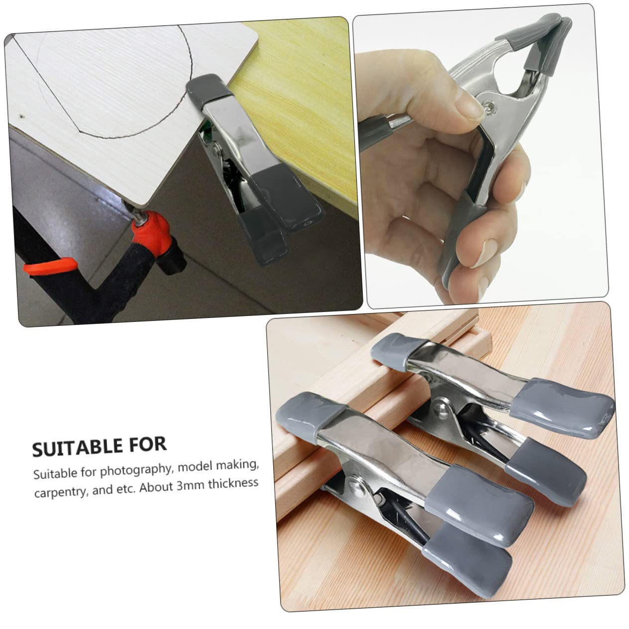Artibetter 6 Morsetti a Molla da 4 Pollici con Morsetto a C per Fondali da Mussola Tela - Kit di Morsetti a Molla Robusti per Fotografia E Modellismo