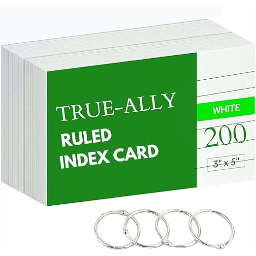 Index Flash Cards - Single Side Ruled - 3x5 inch